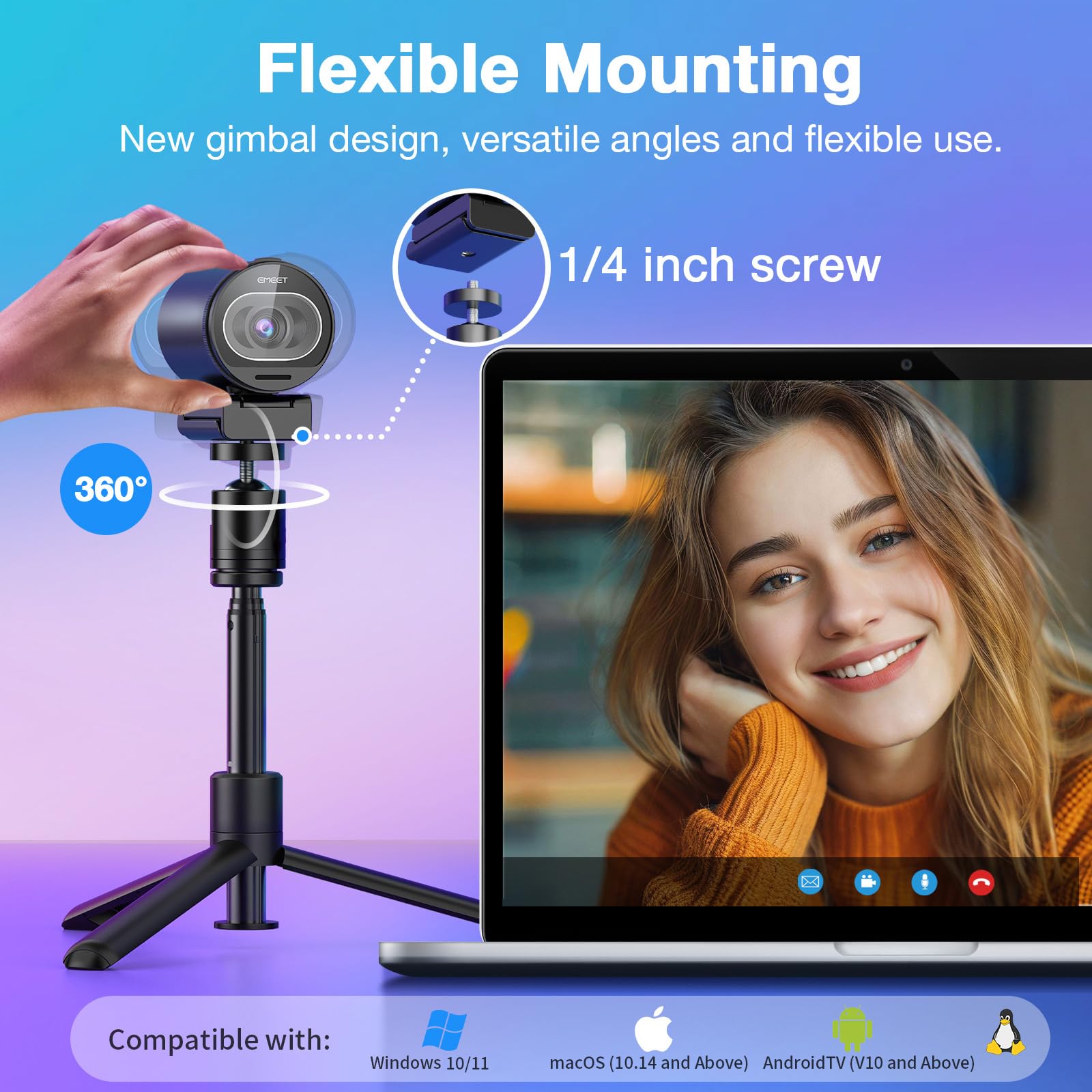 EMEET S600 Webcam for PC Streaming and Gaming