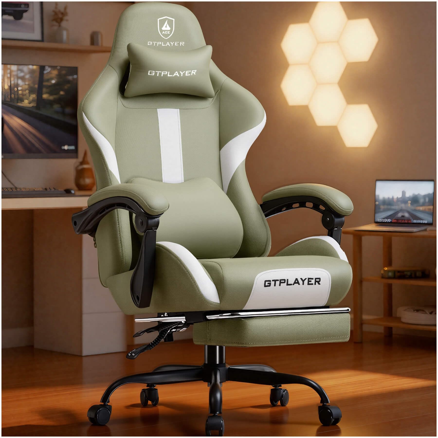GTPLAYER Ergonomic Gaming Chair with Footrest