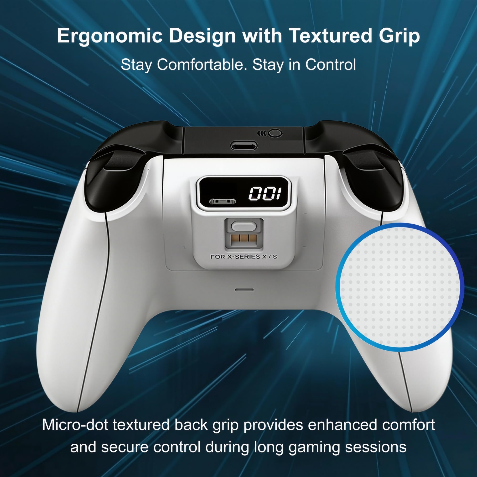 UT2 Wireless Controller Compatible with Xbox Series X S, Xbox One and Windows PC, Bluetooth Gaming Controller with 1400mAh Rechargeable Battery, LED Power Display, Dual Vibration, Precision Joysticks, 3.5mm Headset Jack, White