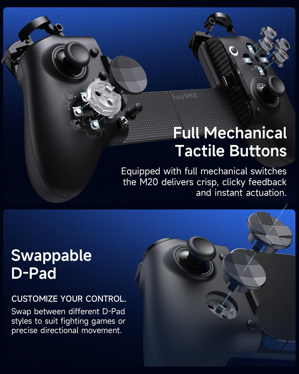 EasySMX M15 USB-C Mobile Gaming Controller with Hall Sticks