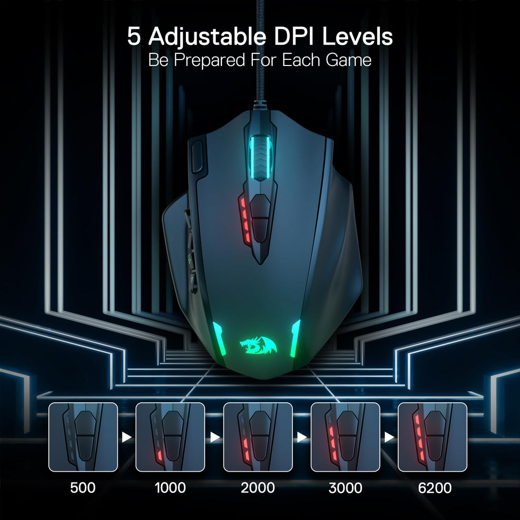 Redragon MMO Gaming Mouse w/Side Buttons