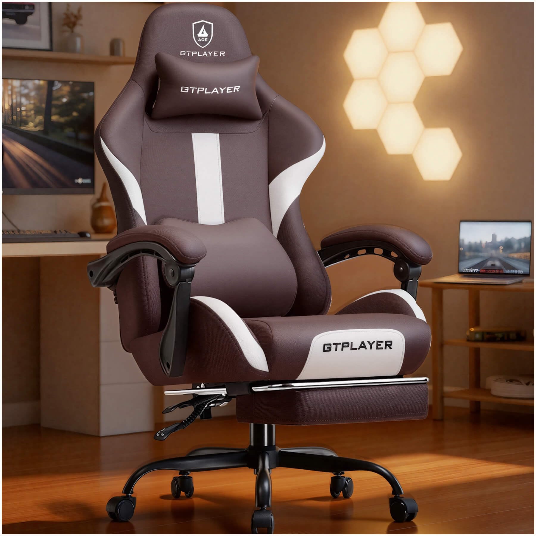 GTPLAYER Ergonomic Gaming Chair with Footrest