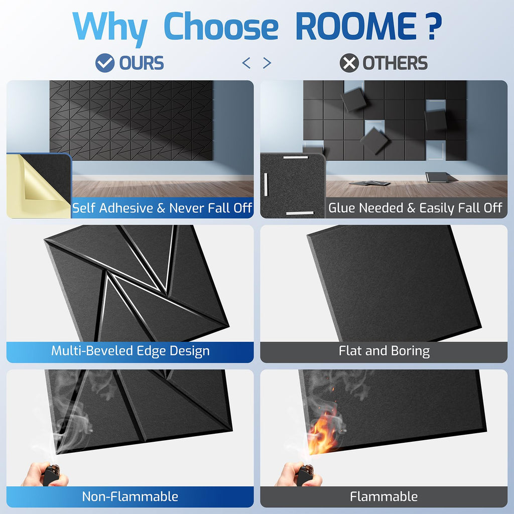 ROOME Self-Adhesive Acoustic Panels for Gaming Studios