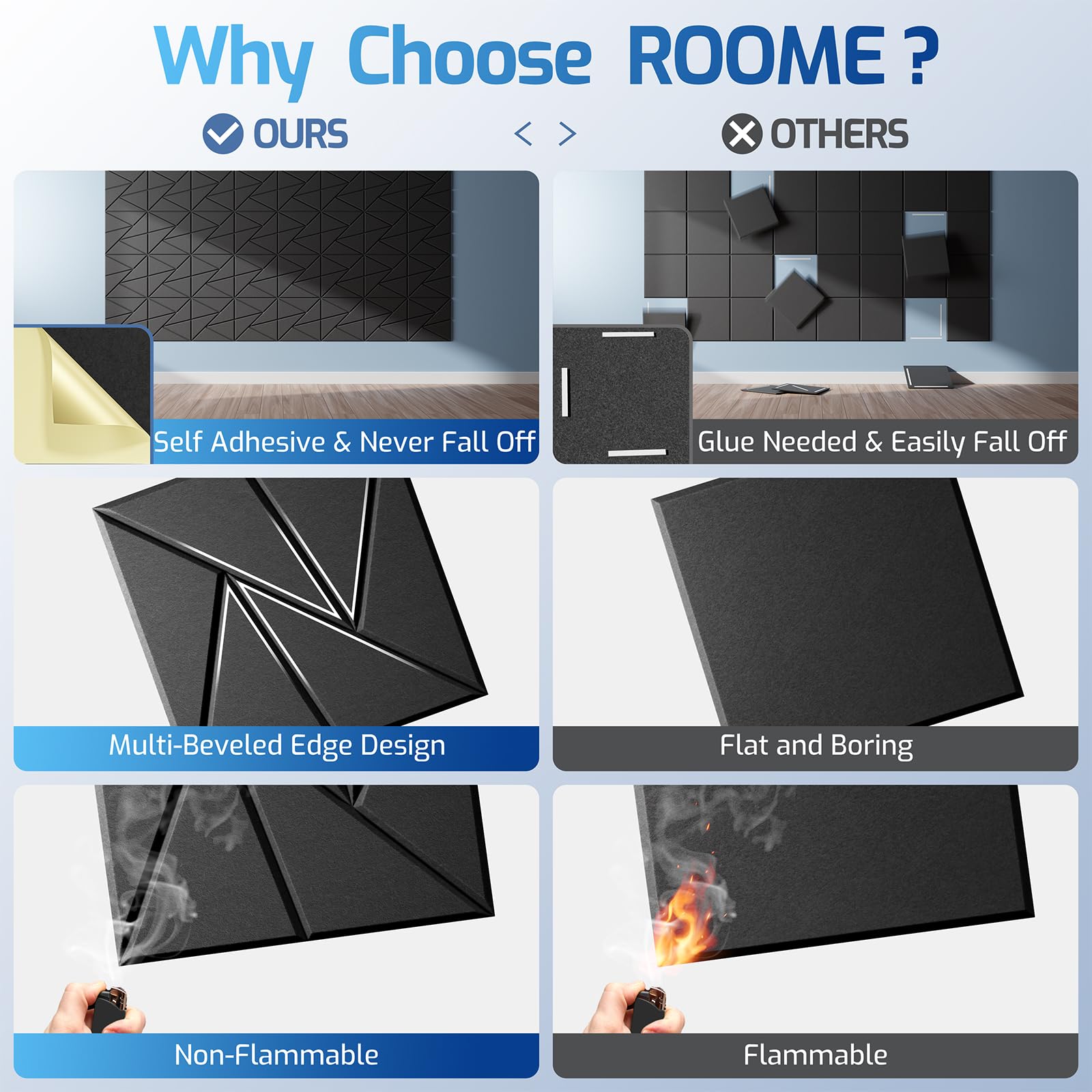 ROOME Self-Adhesive Acoustic Panels for Gaming Studios