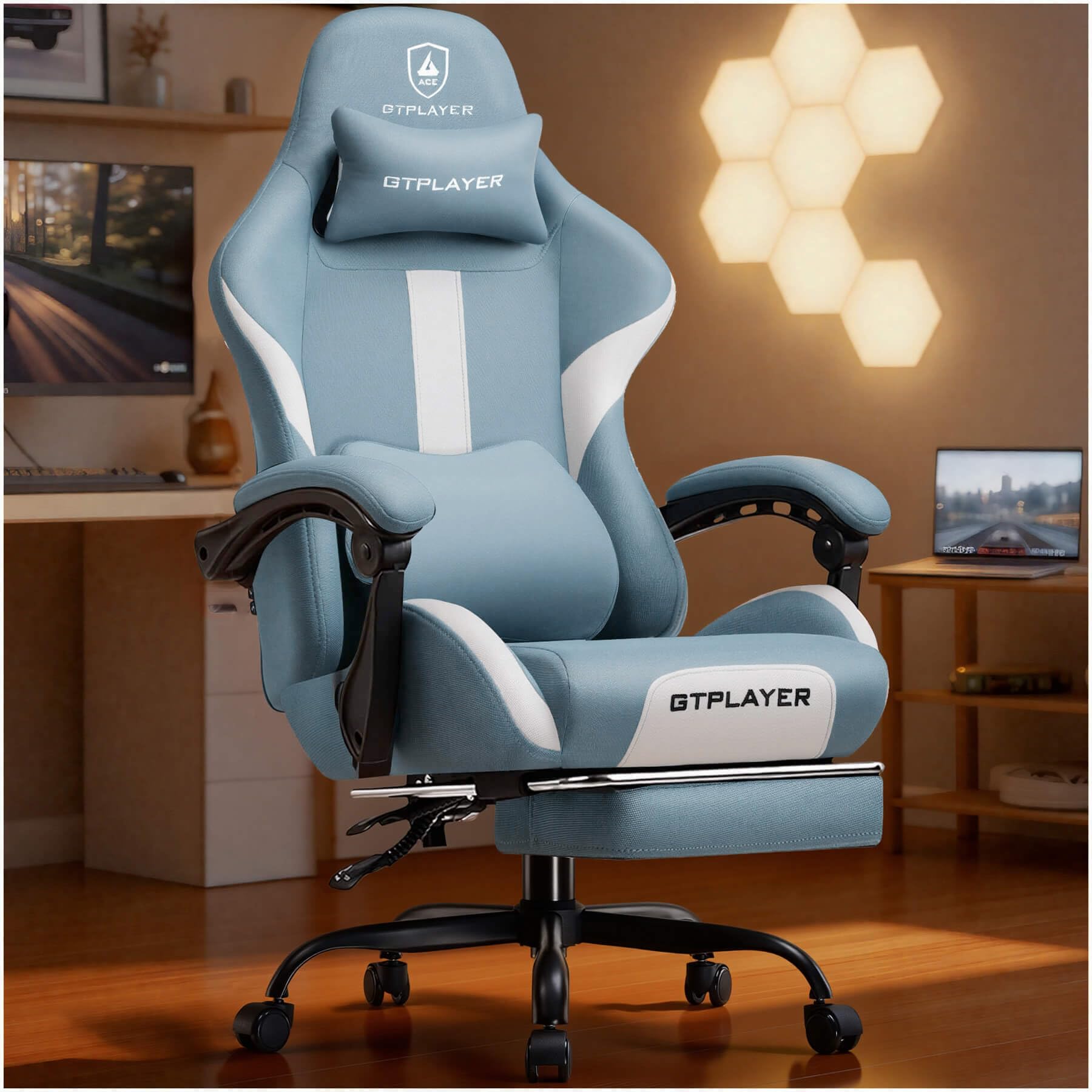 GTPLAYER Ergonomic Gaming Chair with Footrest