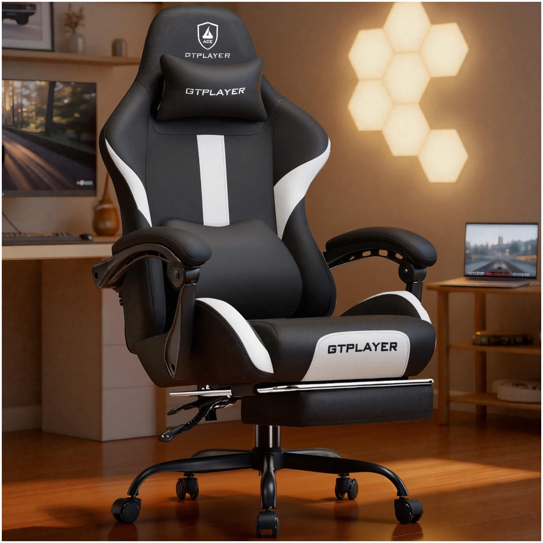 GTPLAYER Ergonomic Gaming Chair with Footrest