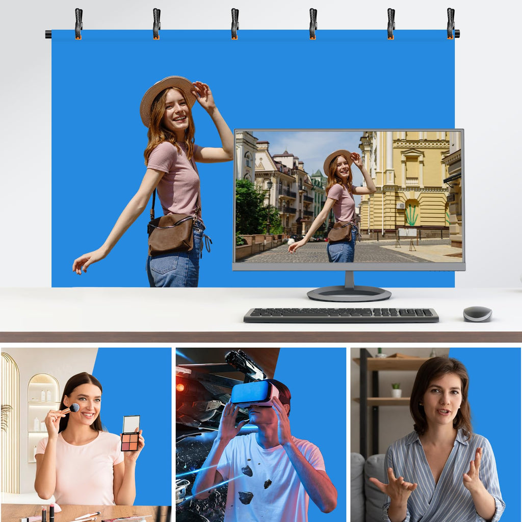 EMART Backdrop Kit with Reverse-Folding Base for Streaming
