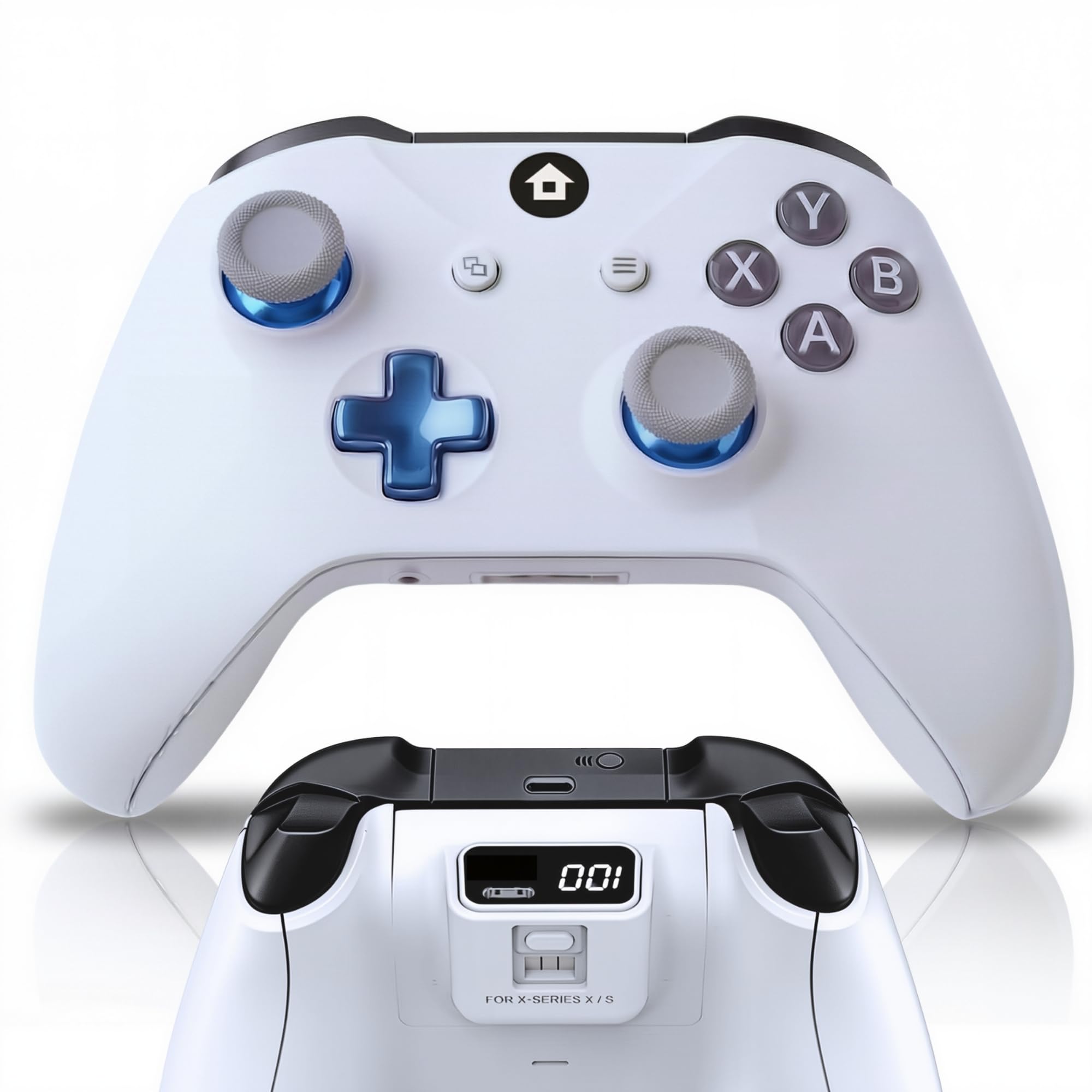 UT2 Wireless Controller Compatible with Xbox Series X S, Xbox One and Windows PC, Bluetooth Gaming Controller with 1400mAh Rechargeable Battery, LED Power Display, Dual Vibration, Precision Joysticks, 3.5mm Headset Jack, White