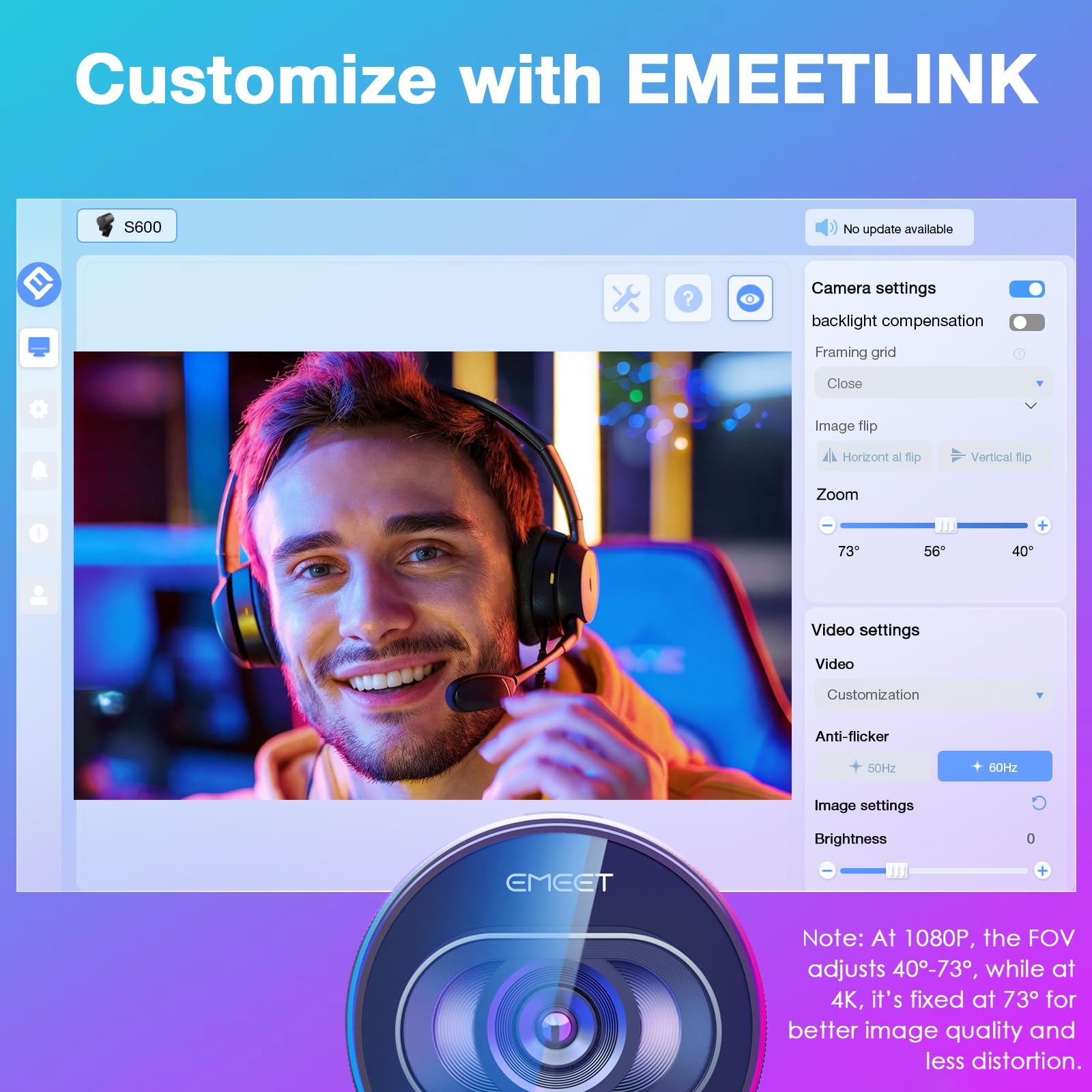 EMEET S600 Webcam for PC Streaming and Gaming