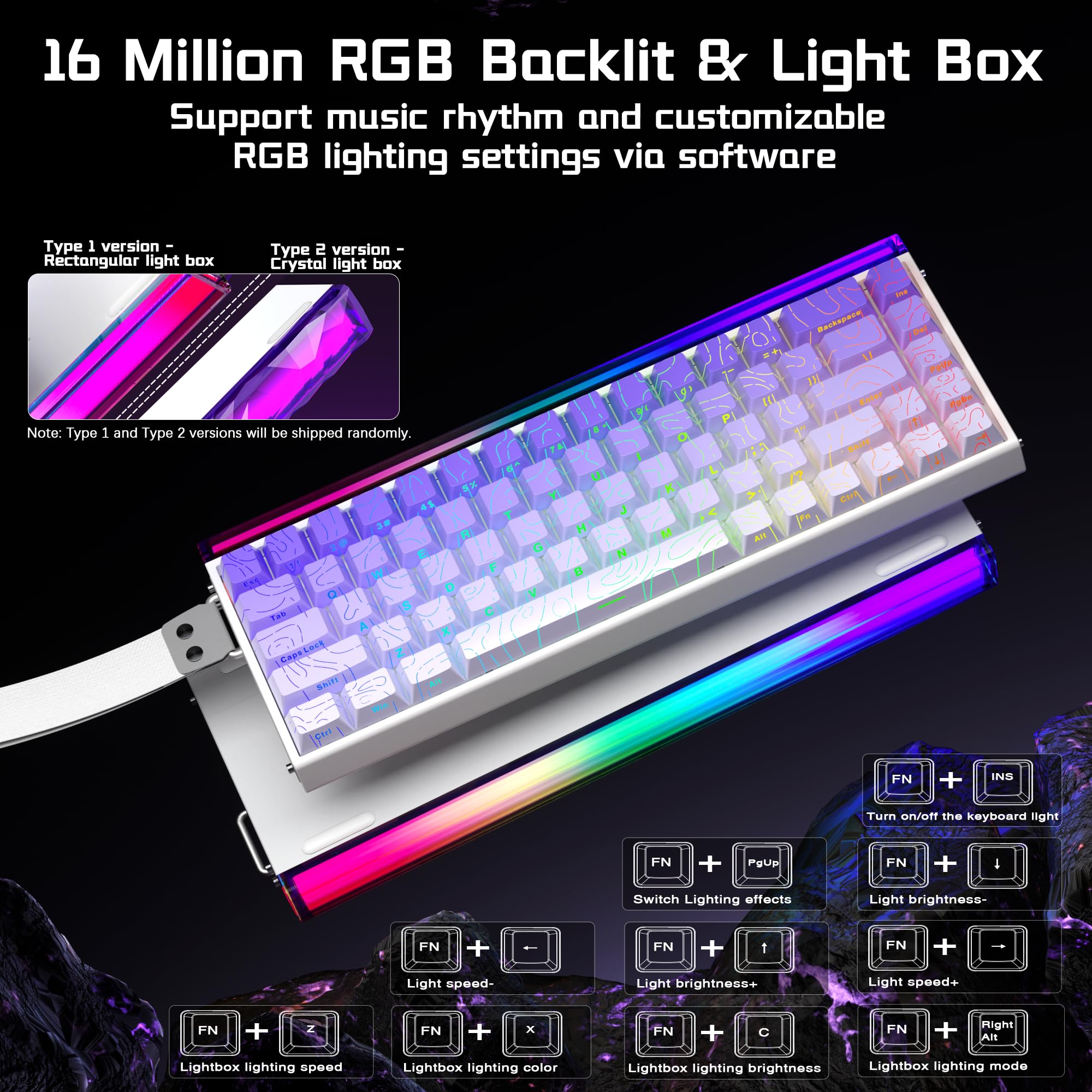 AULA HERO 68 HE Wired Gaming Keyboard, Hall Effect Keyboard with Magnetic Switch, Rapid Trigger Mode, 8KHz Polling Rate,Side Printed PBT Keycaps, RGB Lightbox&Backlit, 65% Small Keyboards for Gamer/PC