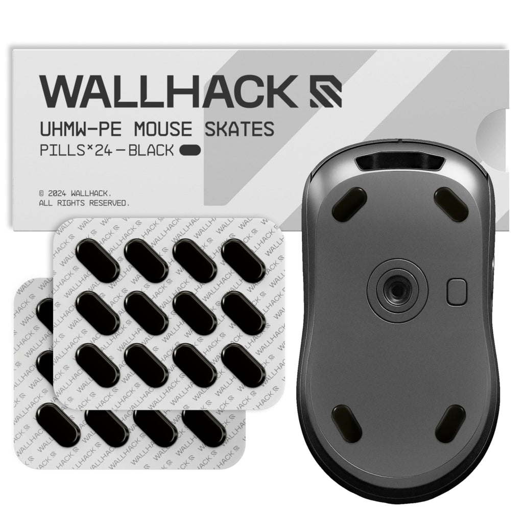 Wallhack Mouse Skates | Premium Universal Skates for Gaming Mice | Ultra-Smooth Glide on Cloth & Glass Pads | Customize Speed & Control | Fast, Easy to Apply