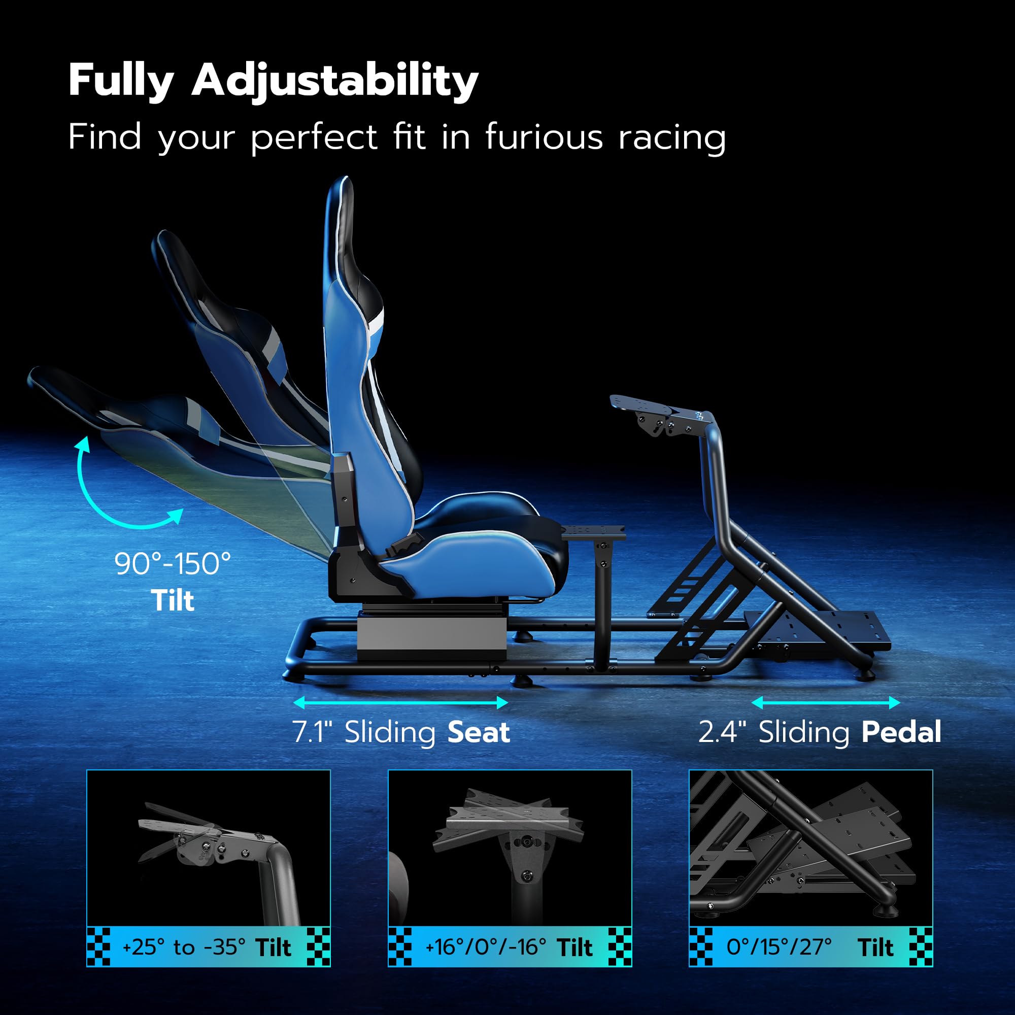 ARES WING Formula & GT Sim Racing Cockpit with Seat & Mount