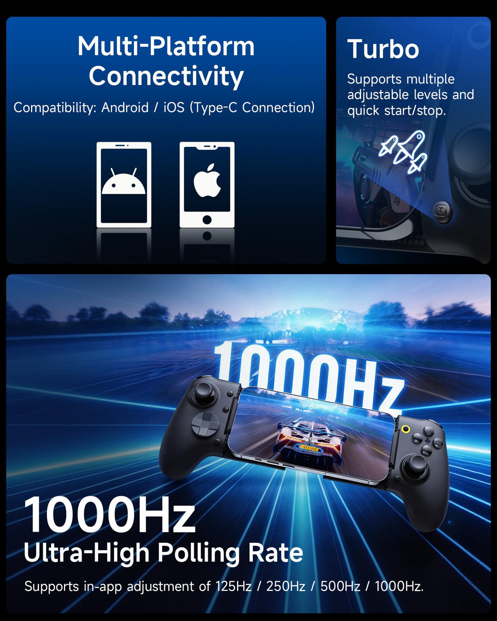 EasySMX M15 USB-C Mobile Gaming Controller with Hall Sticks