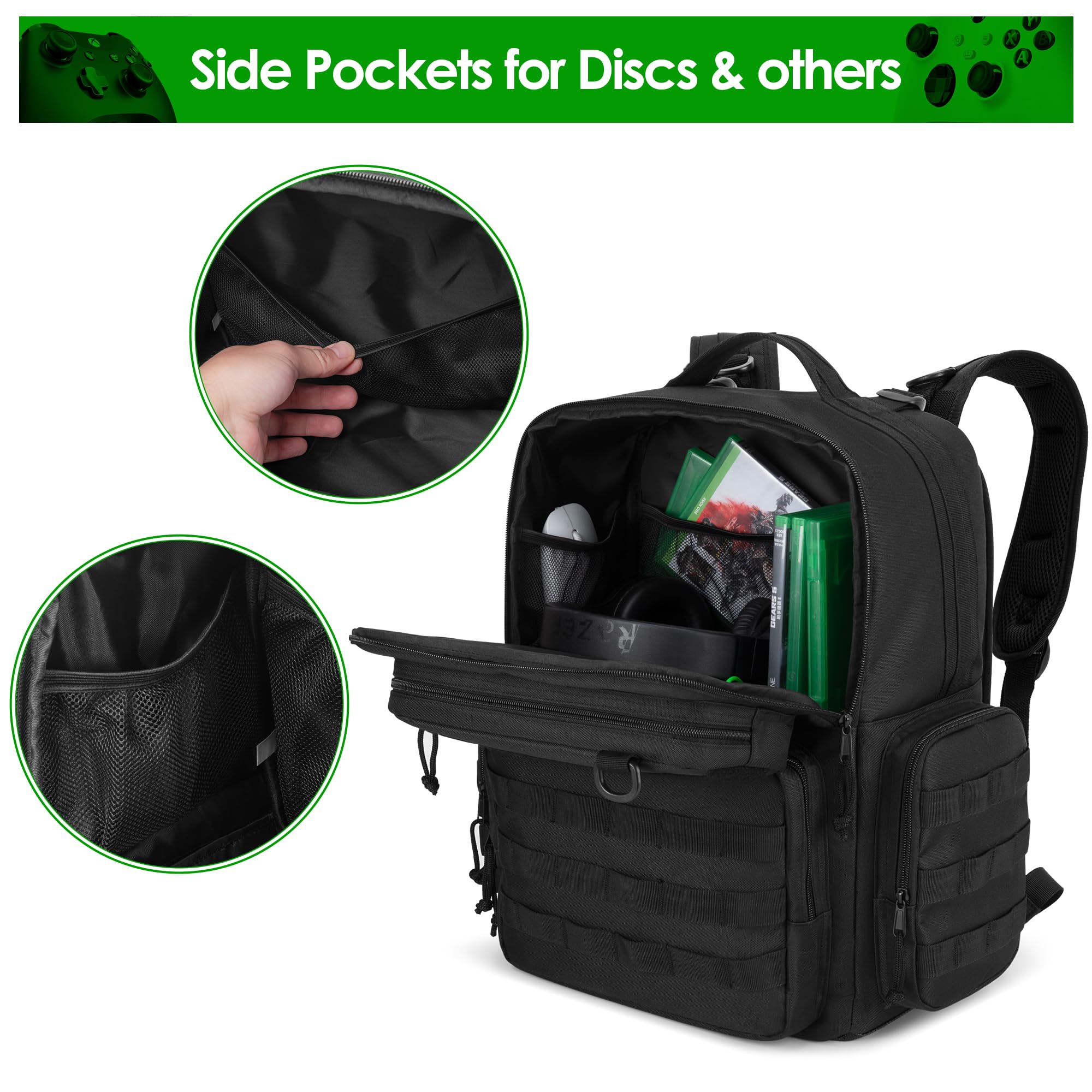 PGmoon Tactical Travel Backpack for Xbox Series X