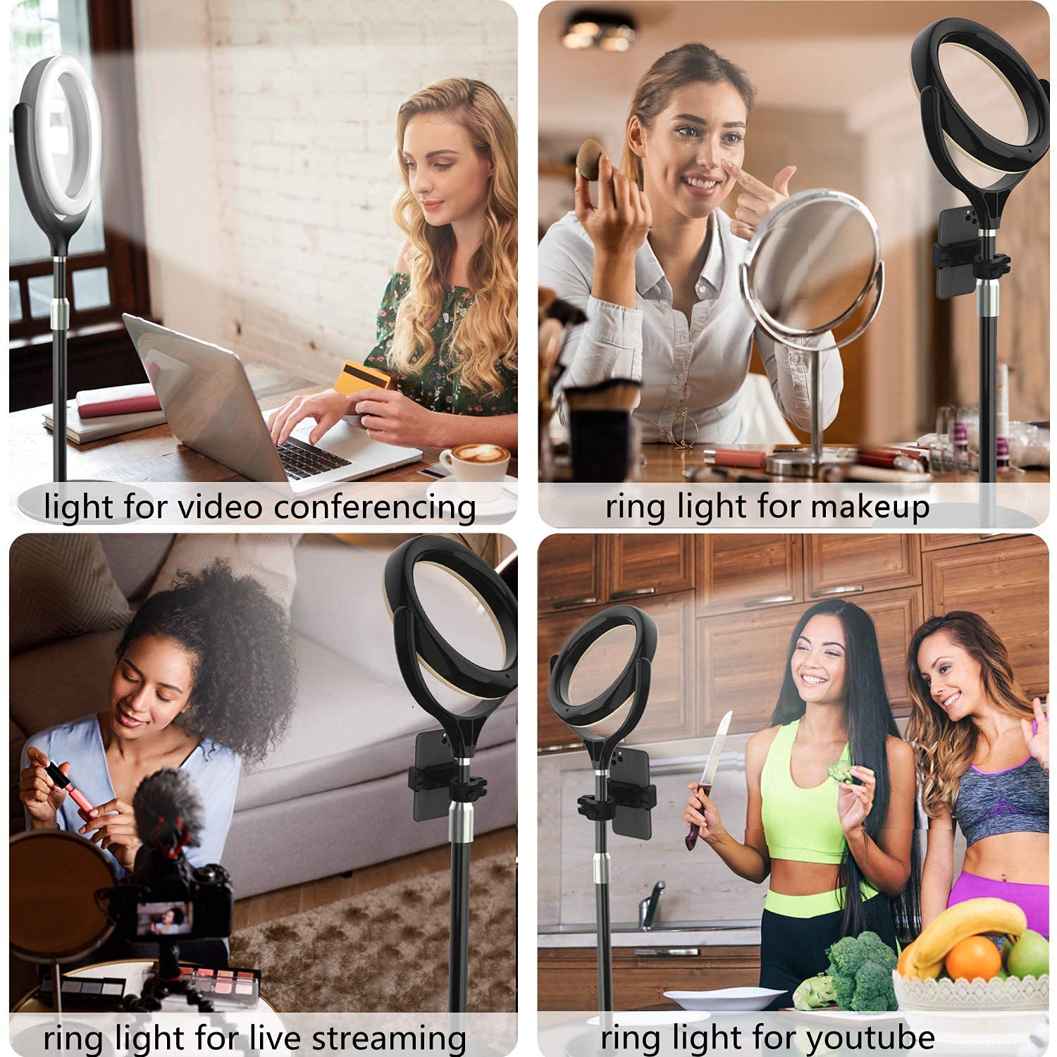 Desktop Ring Light with Stand & Phone Holder for Streaming