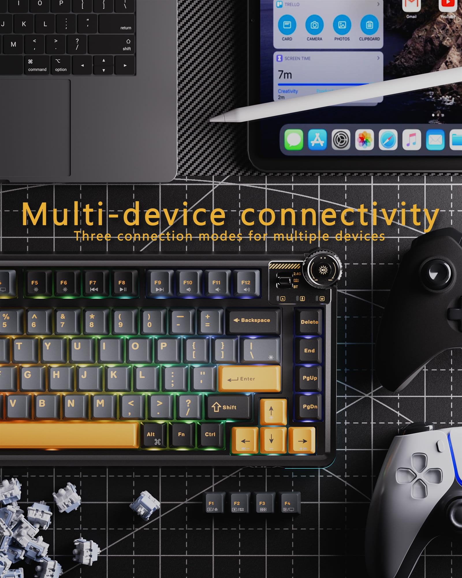 OIXOC AU75 Wireless RGB Gaming 75% Mechanical Hot-Swappable Keyboard