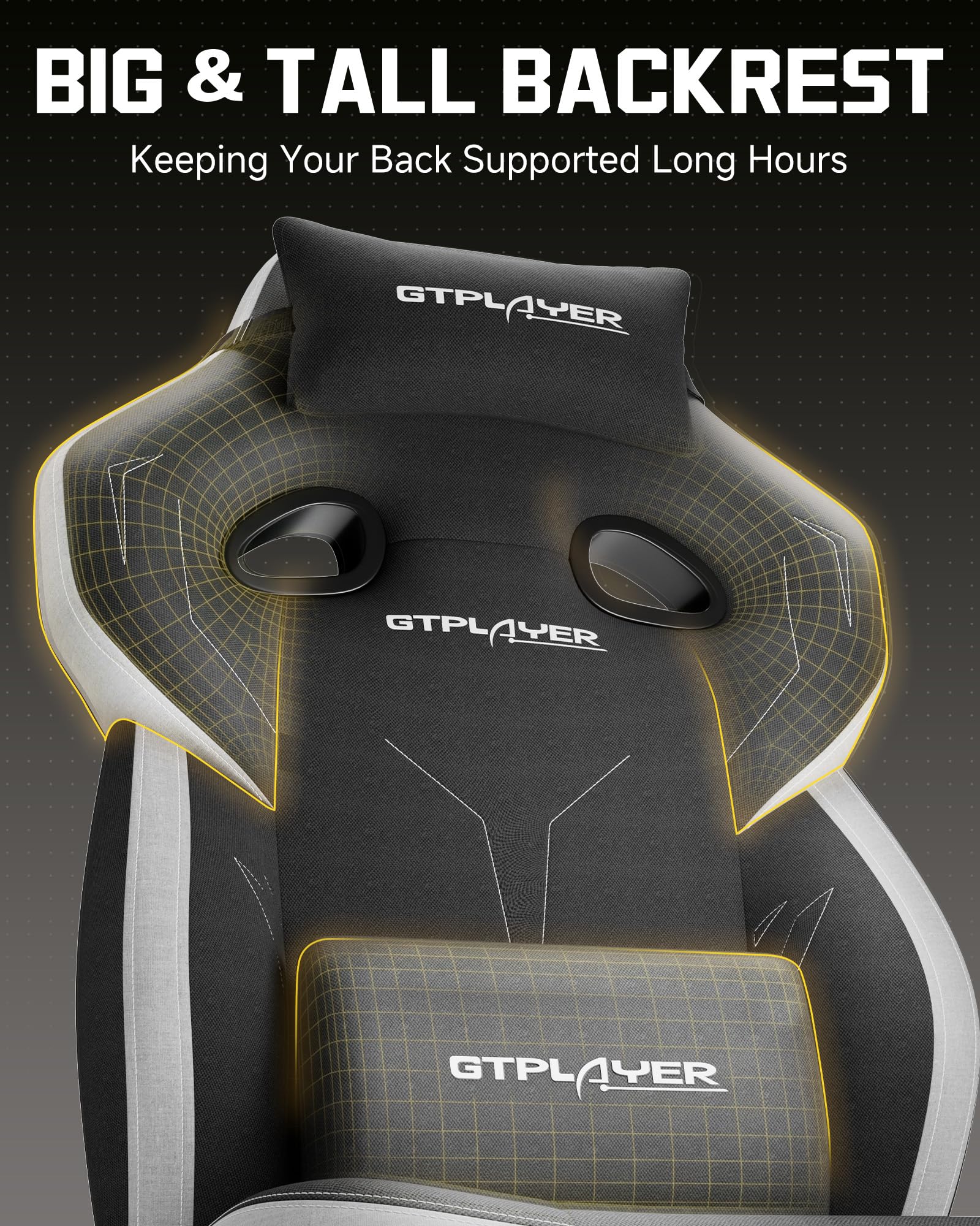 GTPLAYER Big & Tall Gaming Chair with Wide Seat & Footrest