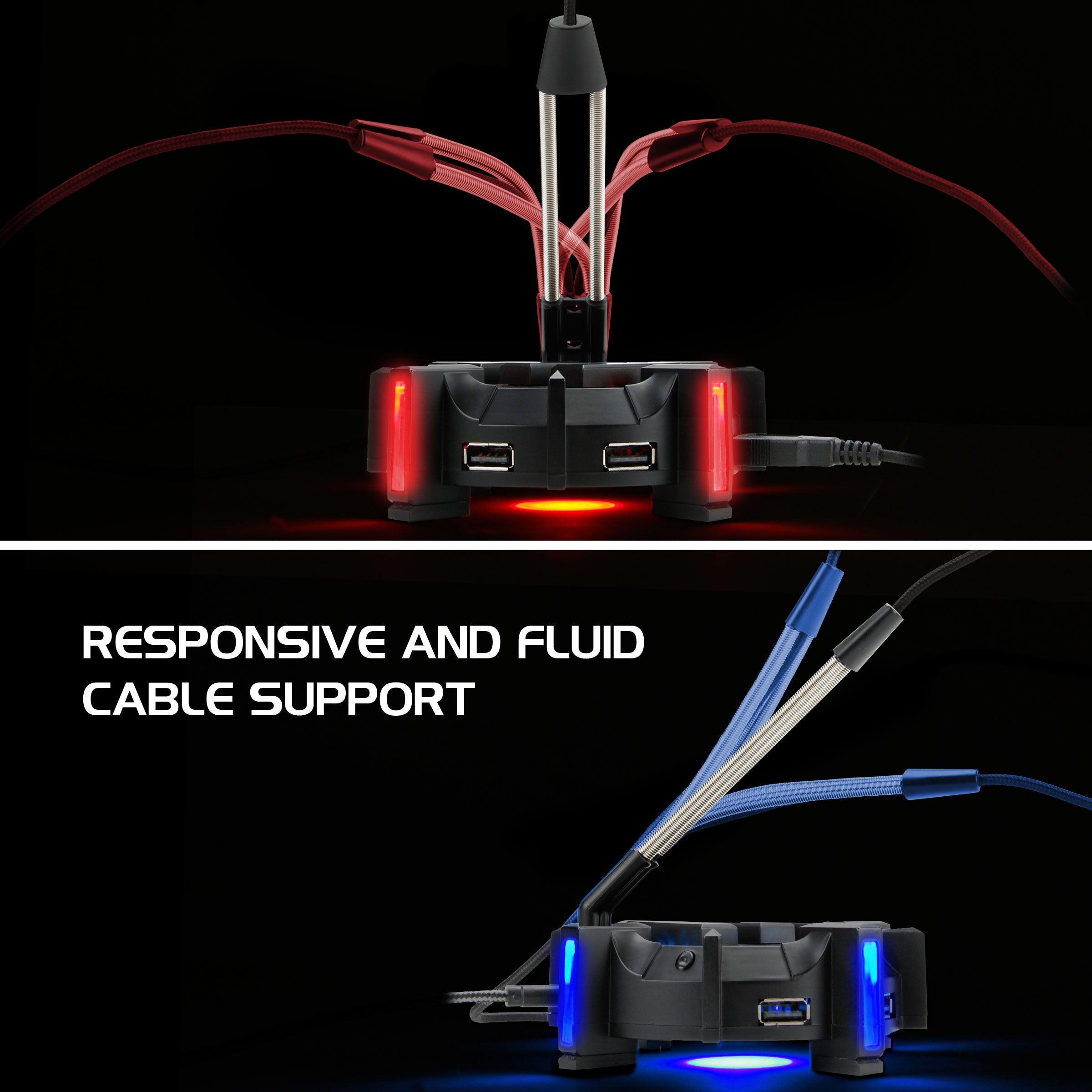 Enhance Pro RGB Gaming Mouse Bungee with 4-Port USB Hub