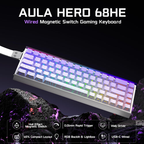 AULA HERO 68 HE 65% Hall Effect 8K Gaming Keyboard
