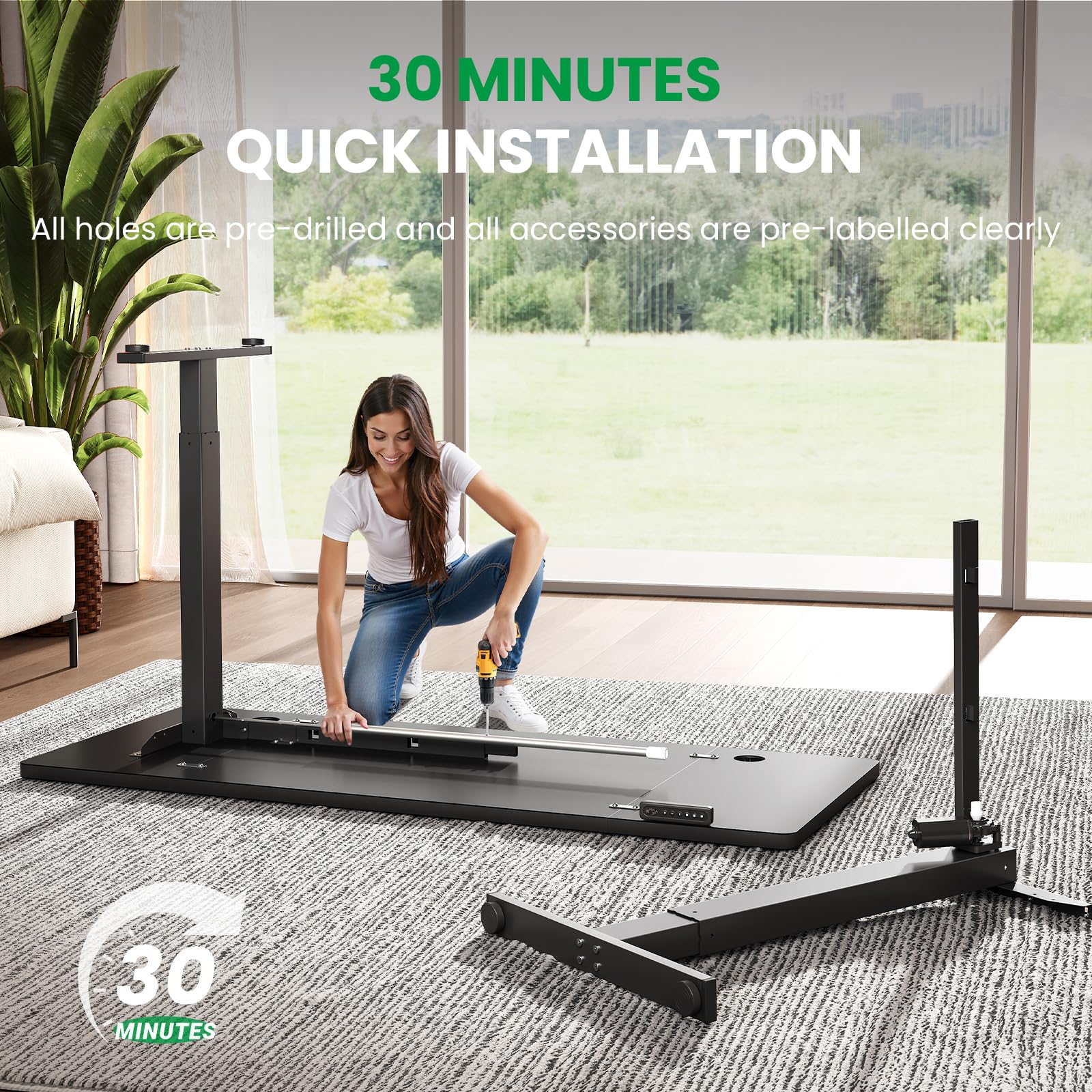 DeskShow 60-Inch Adjustable Electric Standing Desk