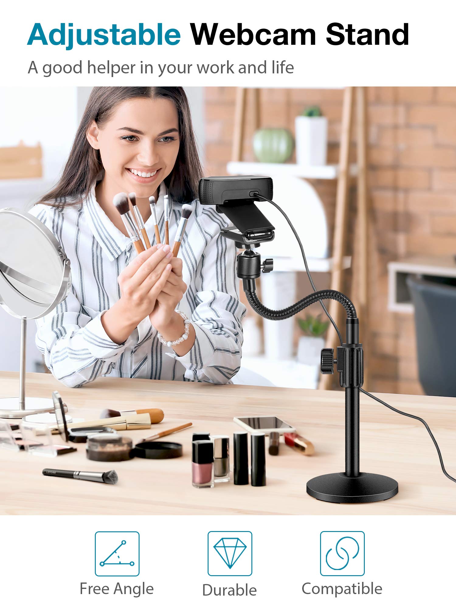 InnoGear Adjustable Webcam Desk Mount Arm for Logitech