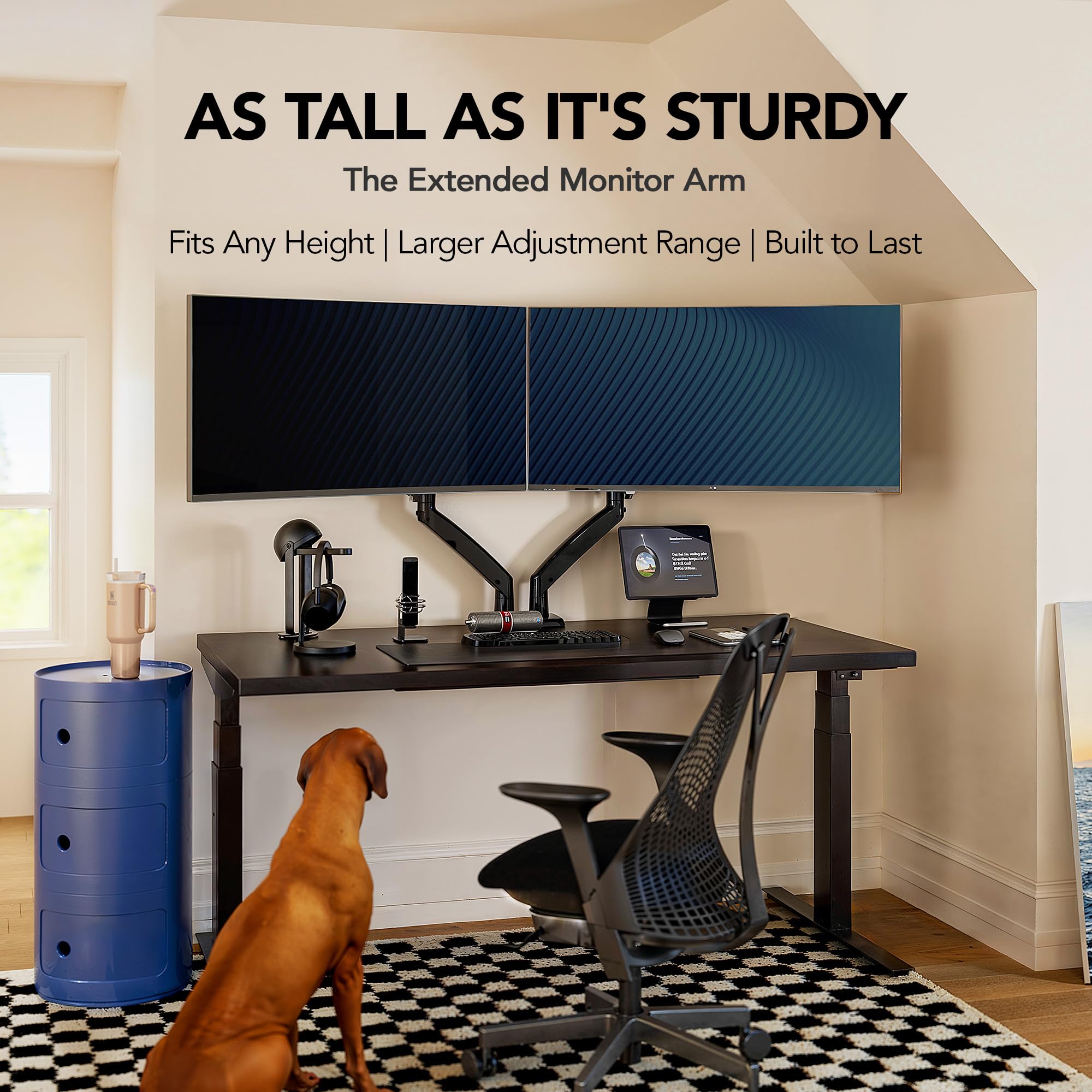 HUANUO Heavy-Duty Monitor Arm for 13–40-Inch Screens