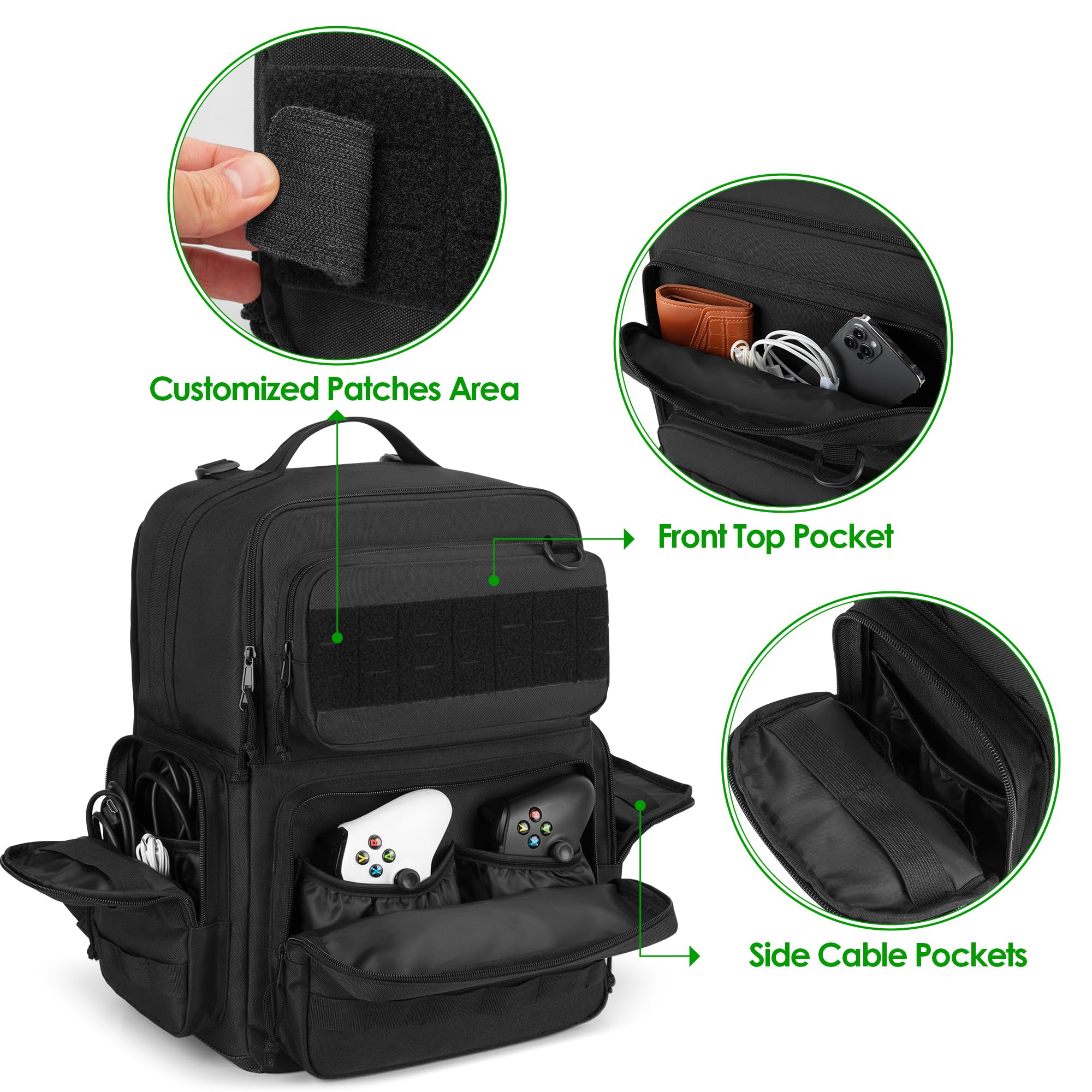 PGmoon Tactical Travel Backpack for Xbox Series X