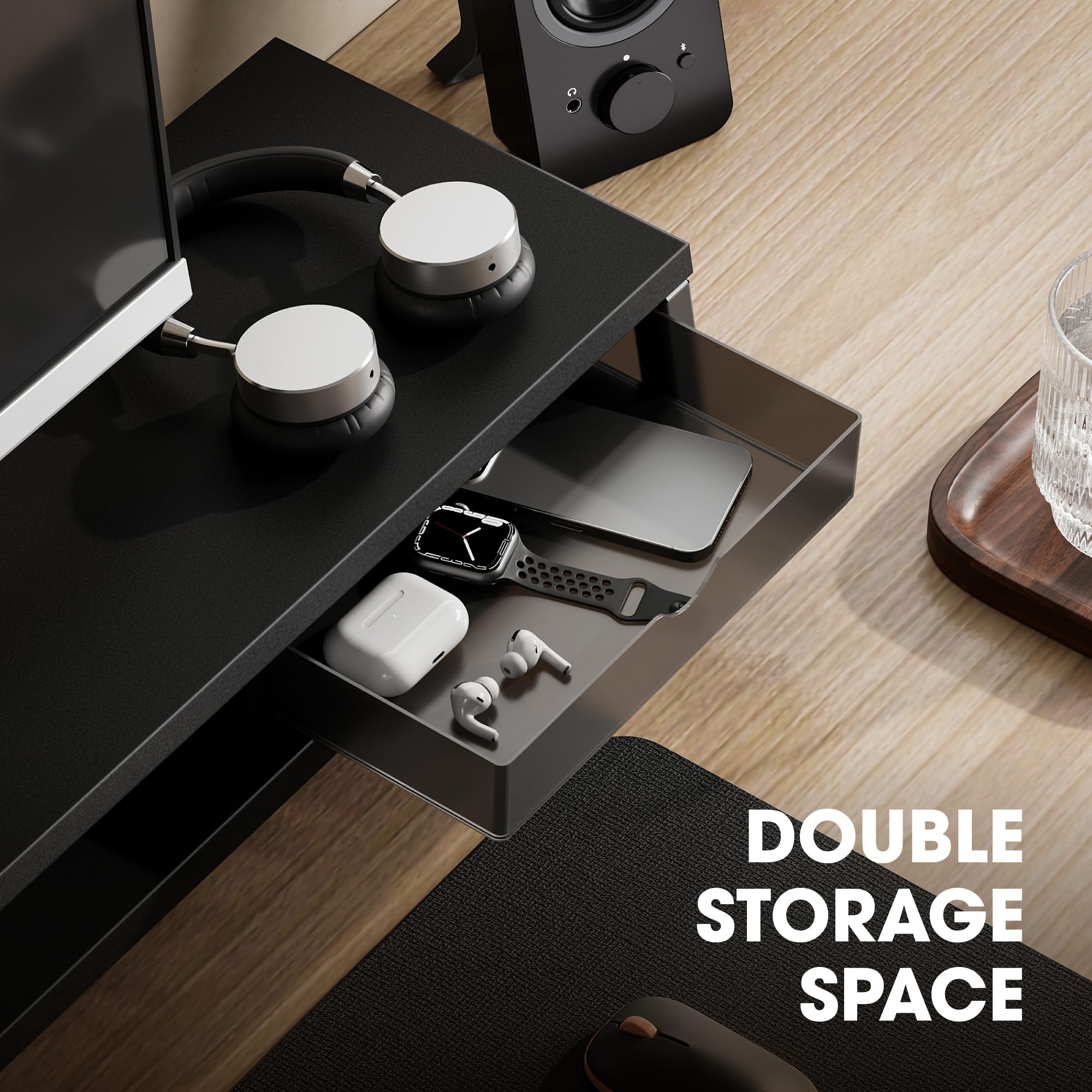 Fenge 42.5-Inch Dual Monitor Riser with Storage Drawers