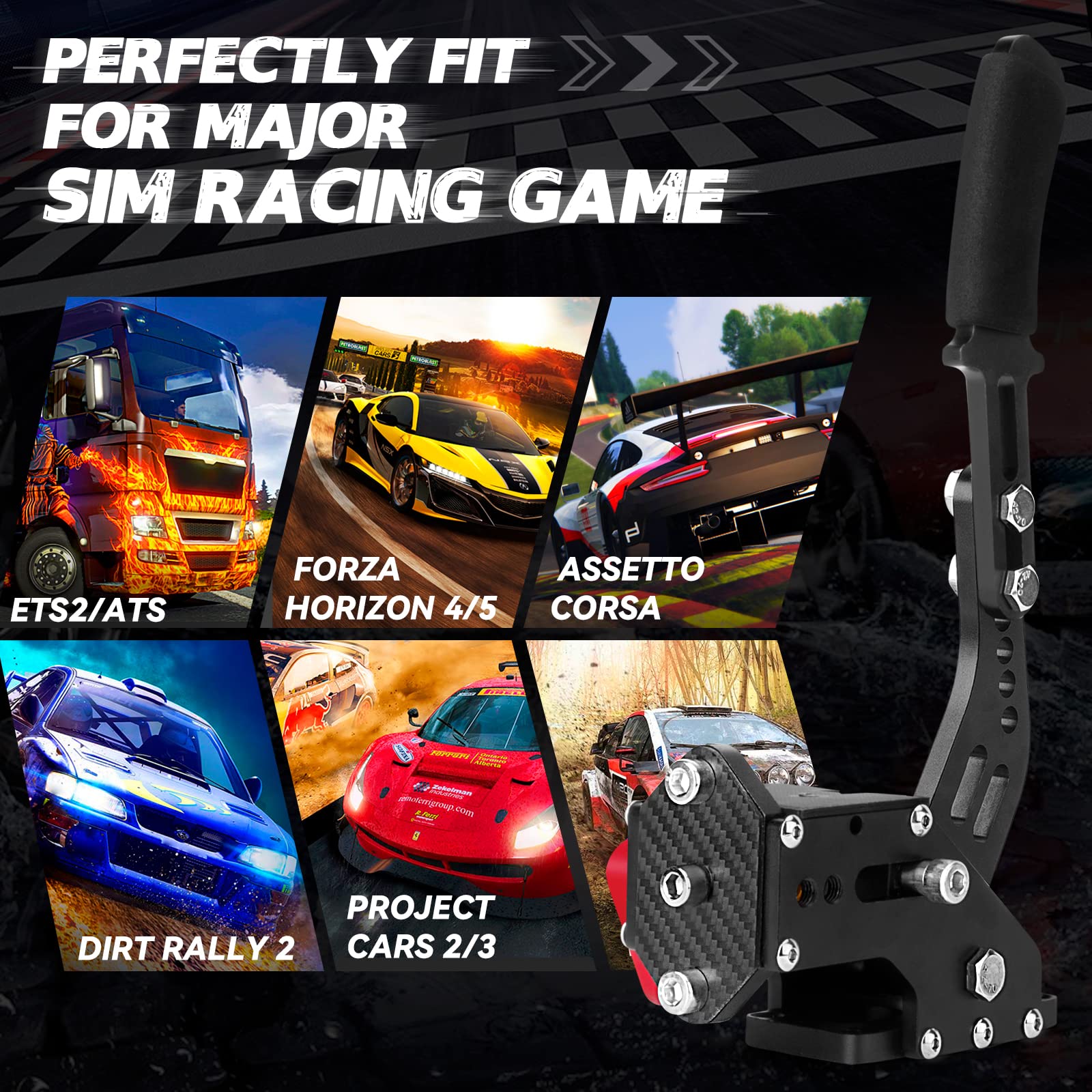aikeec USB Sim Racing Handbrake with Desk Clamp for PC