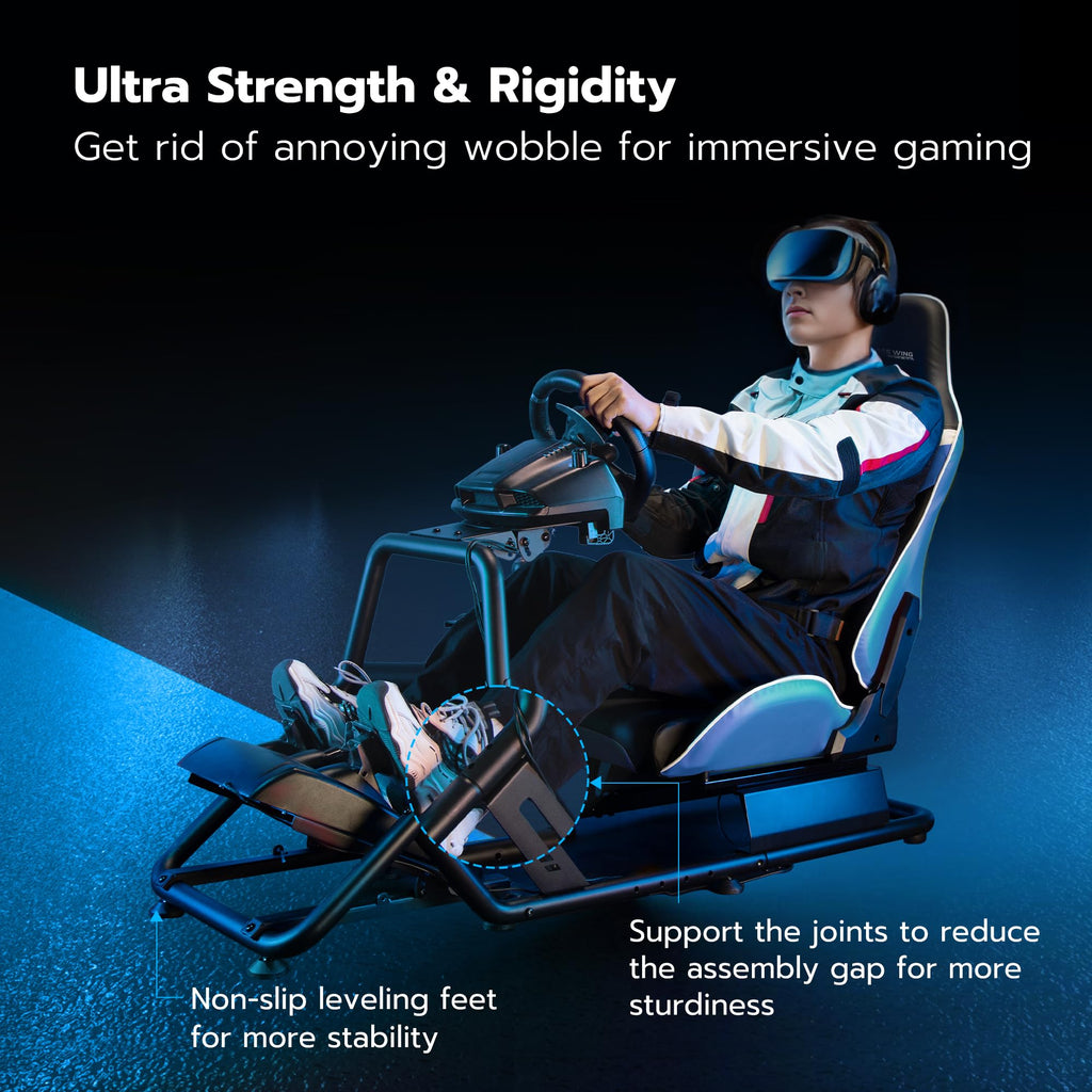 ARES WING Formula & GT Sim Racing Cockpit with Seat & Mount