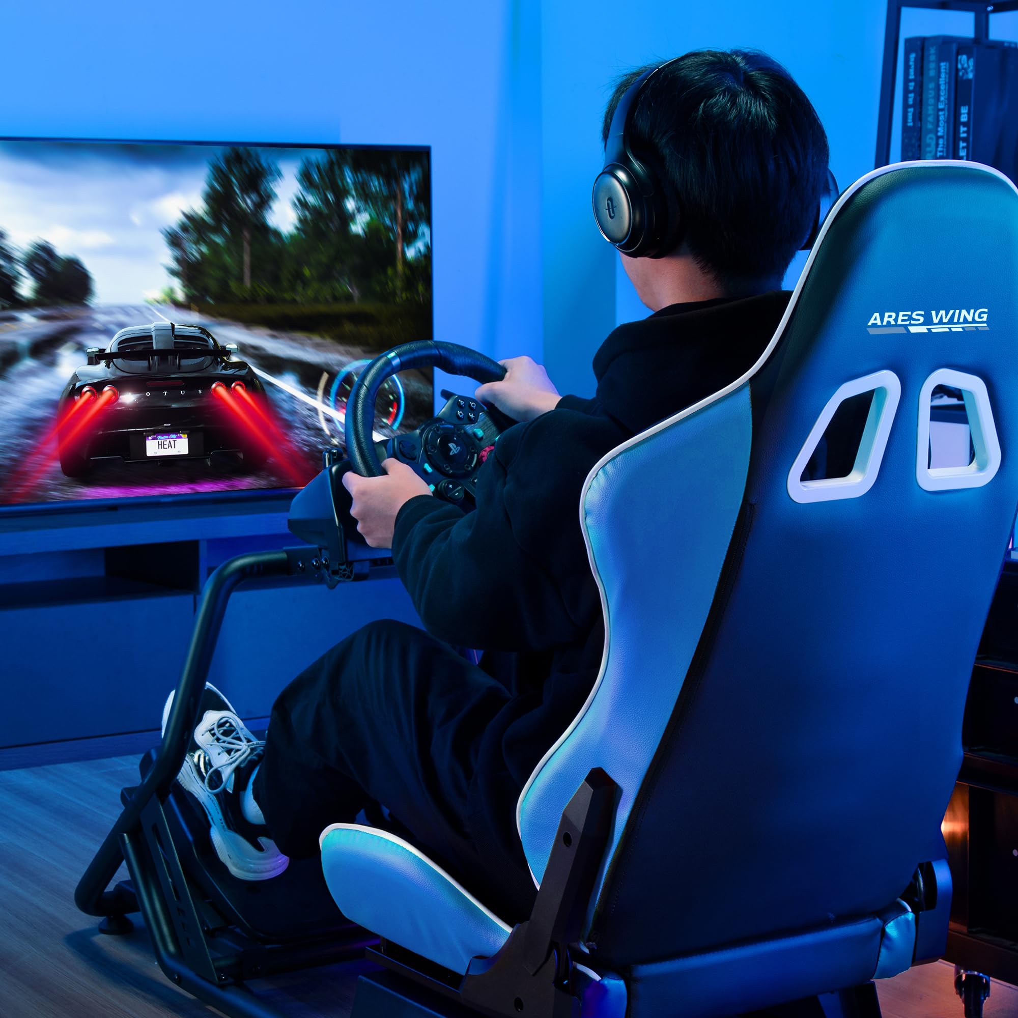 ARES WING Formula & GT Sim Racing Cockpit with Seat & Mount