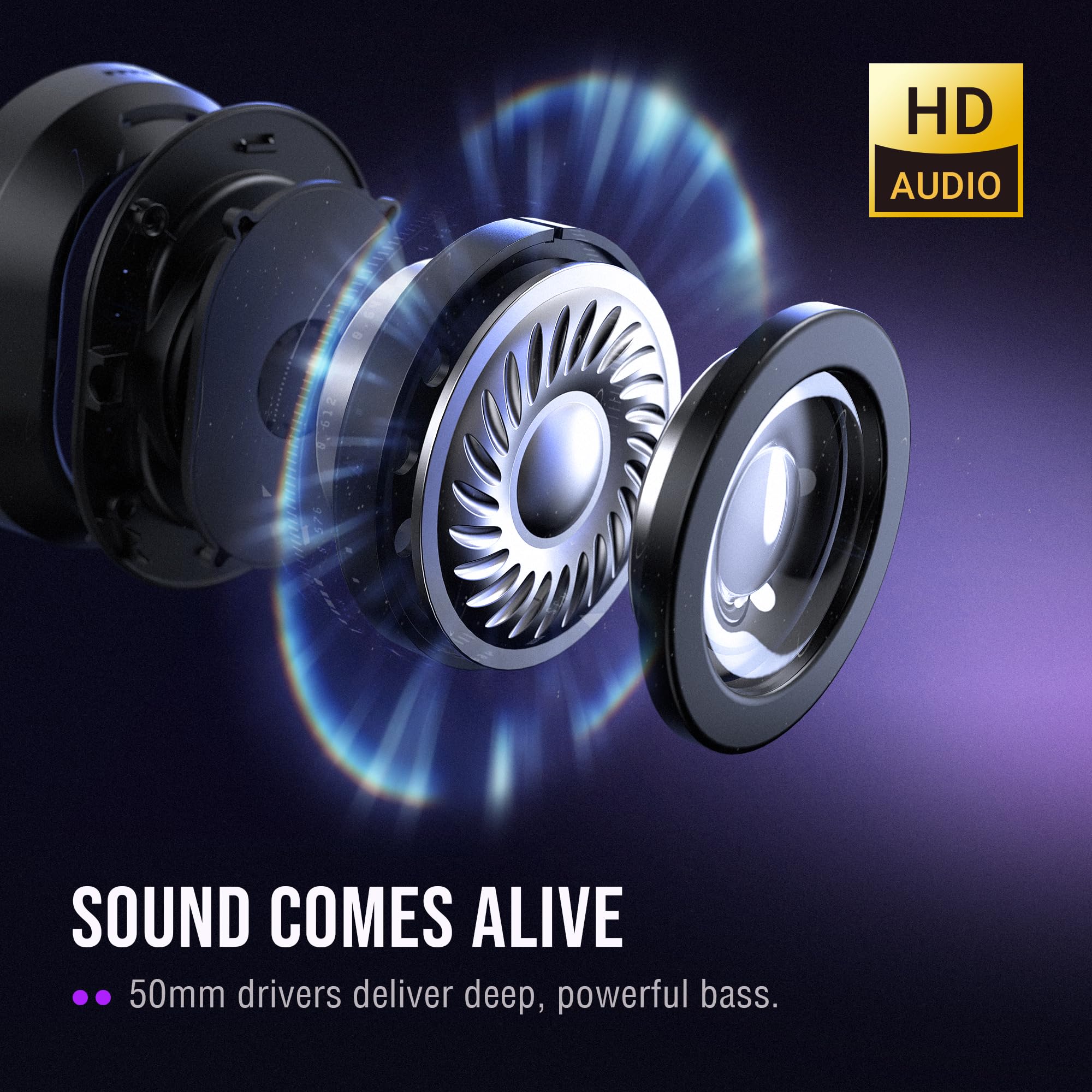 FIFINE Wired Gaming Headset: 7.1 Surround Sound - Vibrant RGB Lighting - NC Mic - Ergonomic Ear Pads - Control Box, Streaming USB Headset for PC, PS5/PS4, Laptop, Mac - AmpliGame H13BP (Black&Purple)