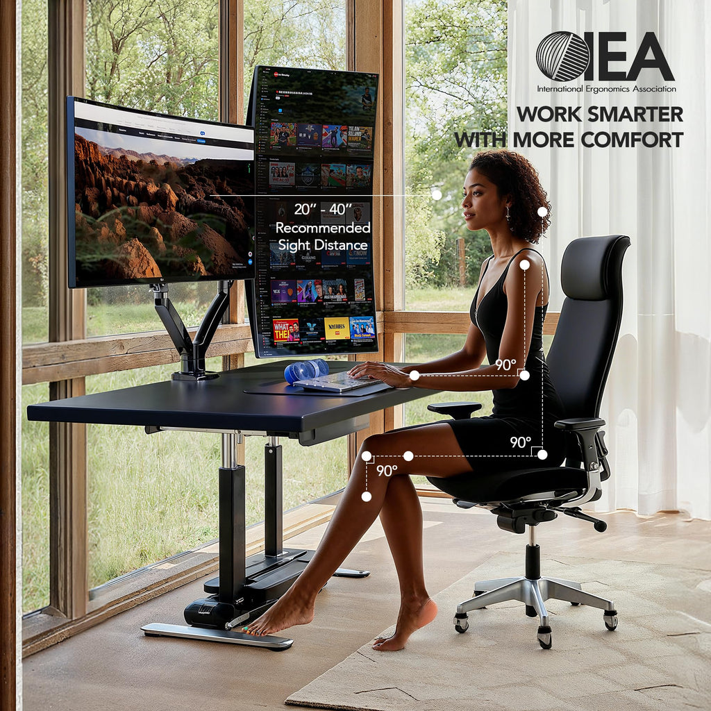HUANUO Heavy-Duty Monitor Arm for 13–40-Inch Screens